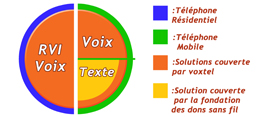 Appels vocaux pour lignes fixes, voix ou SMS pour mobiles