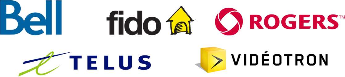 Bell, Fido, Rogers, Telus, Videotron
